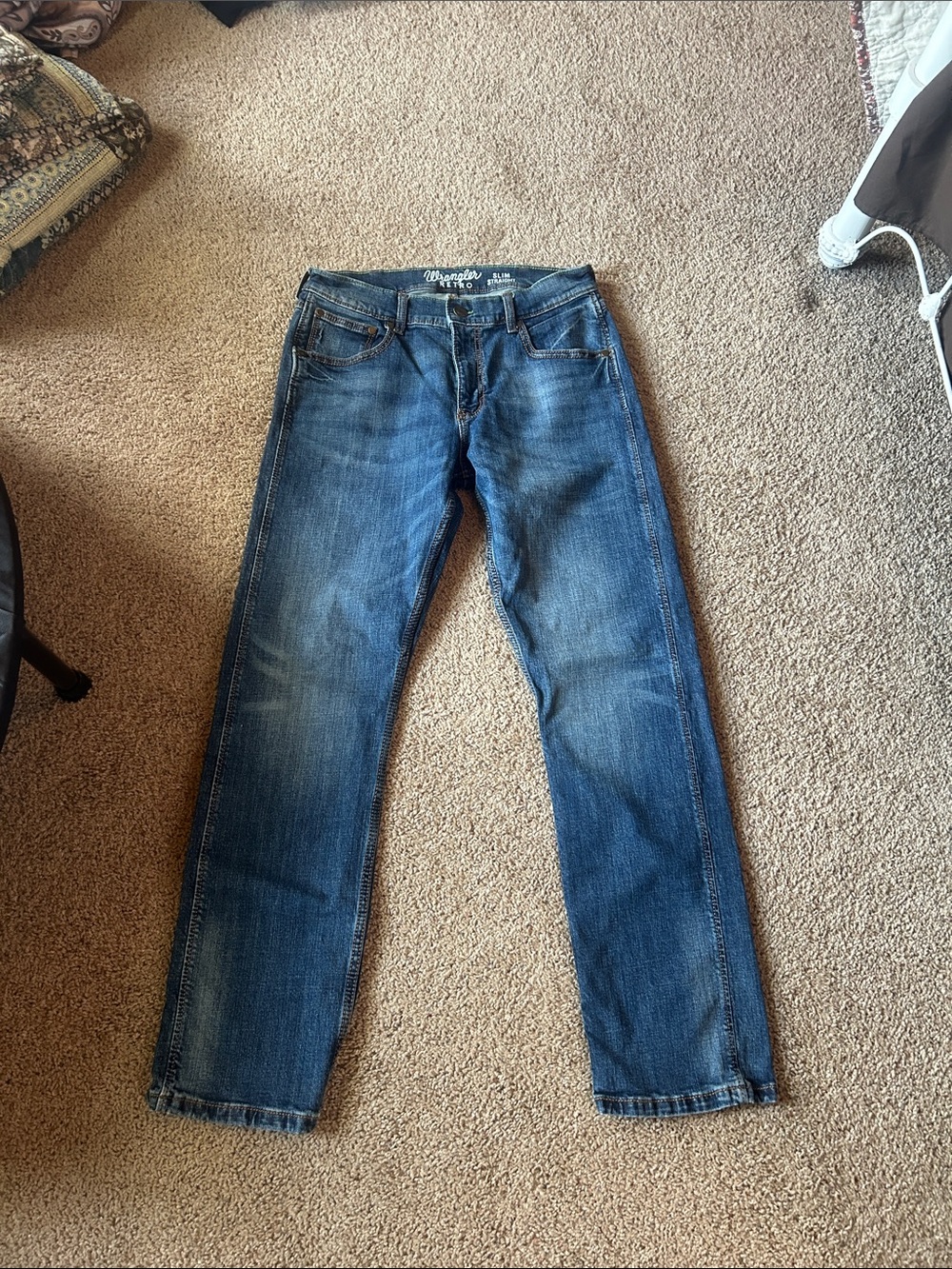 Wrangler Men's Slim Straight Jeans - Blue Denim